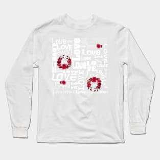 SUNFLOWER LOVE ARTPOGRAPHY- WHITE TEXT- TYPOGRAPHY Long Sleeve T-Shirt